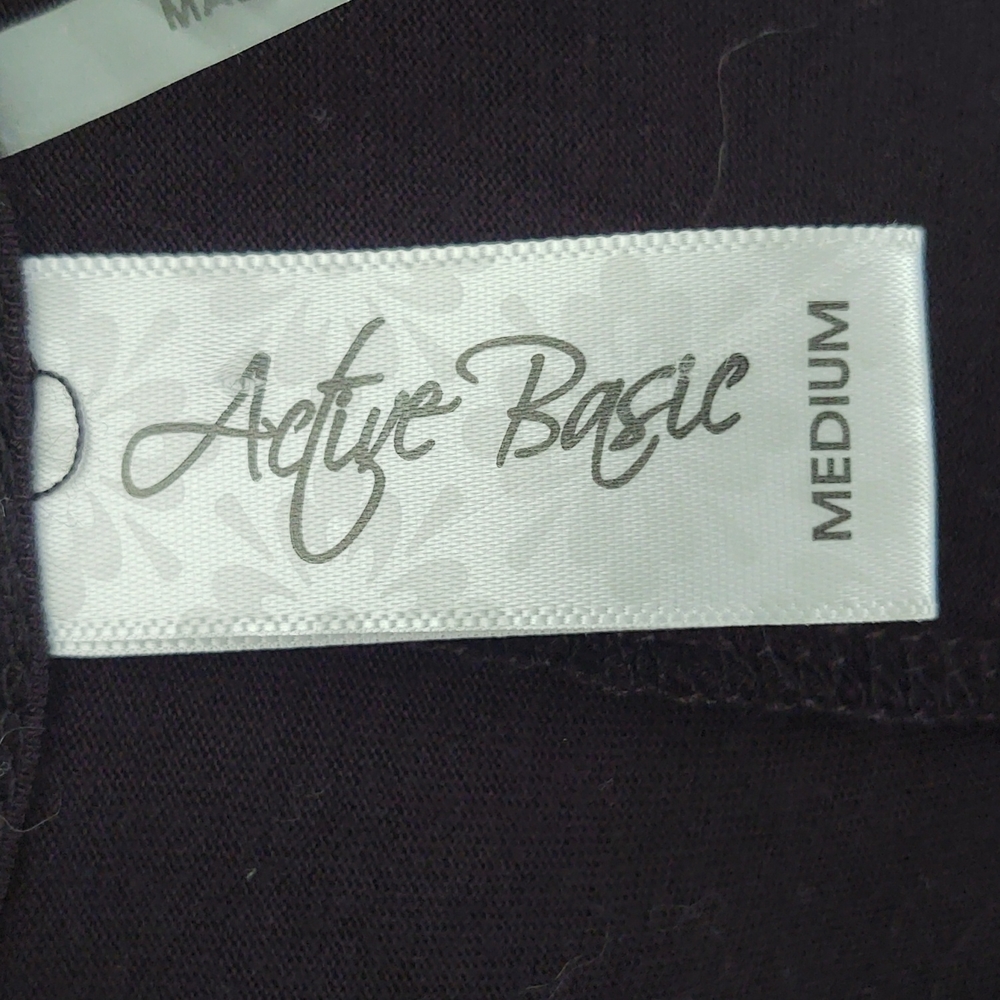 Active Basic Black Lace Top Size Medium - image 3